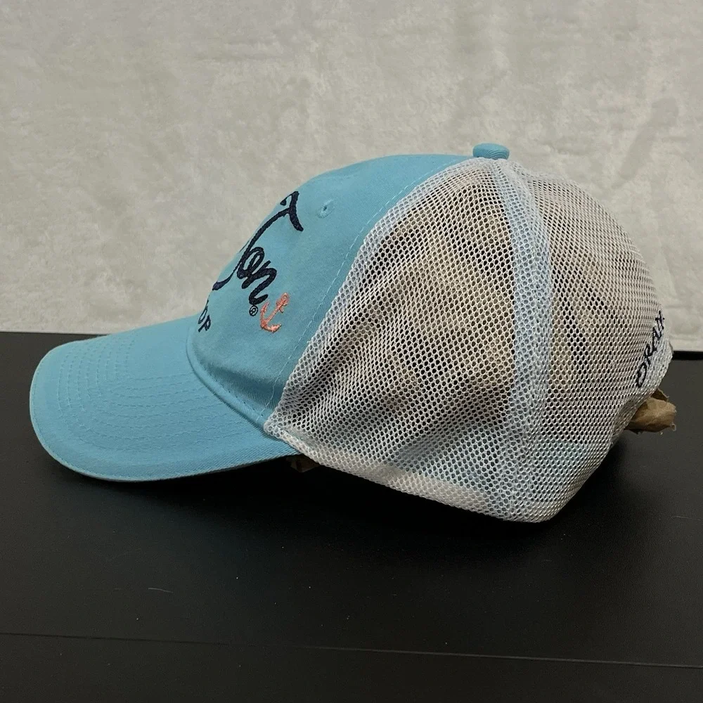 RON JON Surf Shop Women's Strapback Trucker Hat Cap ORANGE BEACH Teal Blue